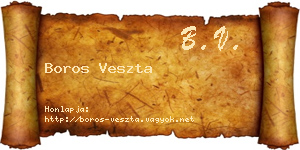 Boros Veszta névjegykártya